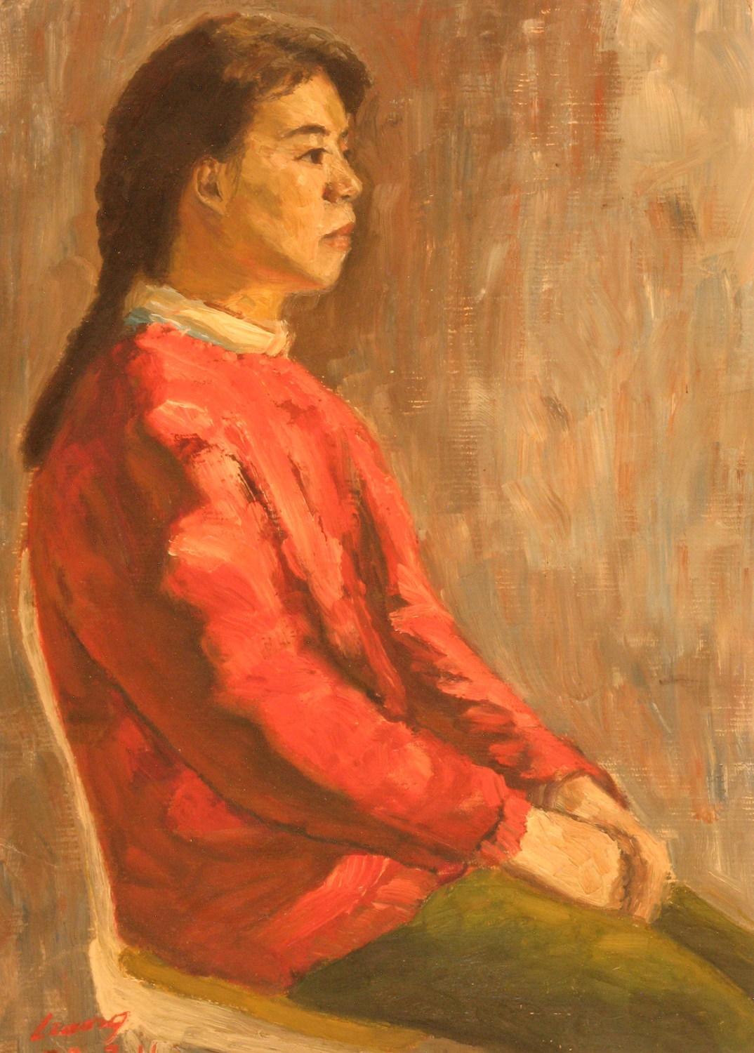 油画《红衫妇女》(写生36.3x51.5cm)..jpg