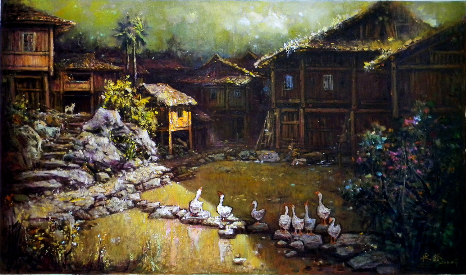 《村寨一角》148x84 cm.jpg